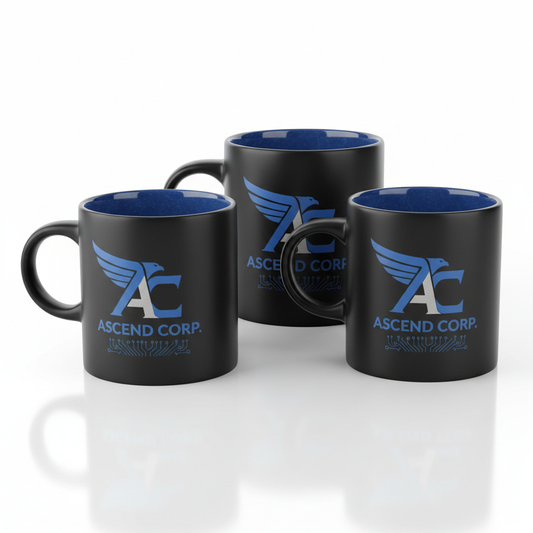 Branded corporate mugs with custom logos